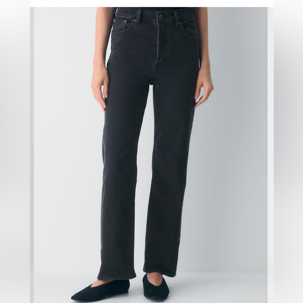 Aritzia Denim Forum The Arlo Hi-rise Straight Jean Black
